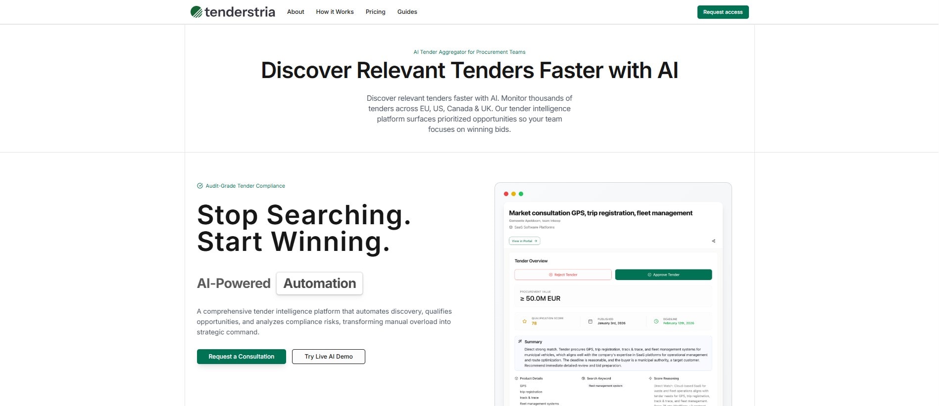 TenderStria Web App